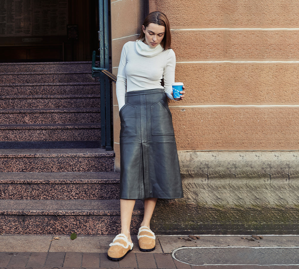 AUSTRALIAN SHEPHERD® UGG Slippers Women Sheepskin Wool Shearling Lined Remi UGG AUSTRALIAN SHEPHERD