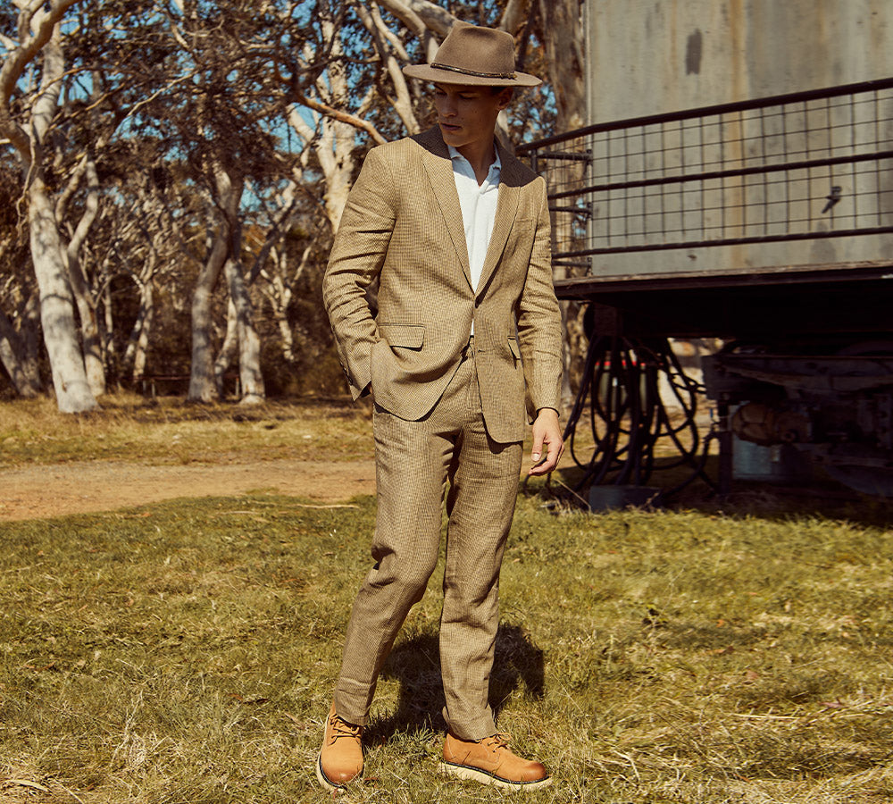 EVERAU® Men Boots Leather Lace Up Casual Shoes Kaarlo EVERAU