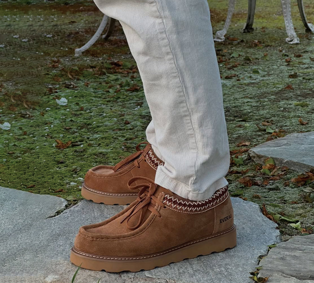 EVERAUĀ® Men Leather Lace Up Casual Shoes Madison EVERAU