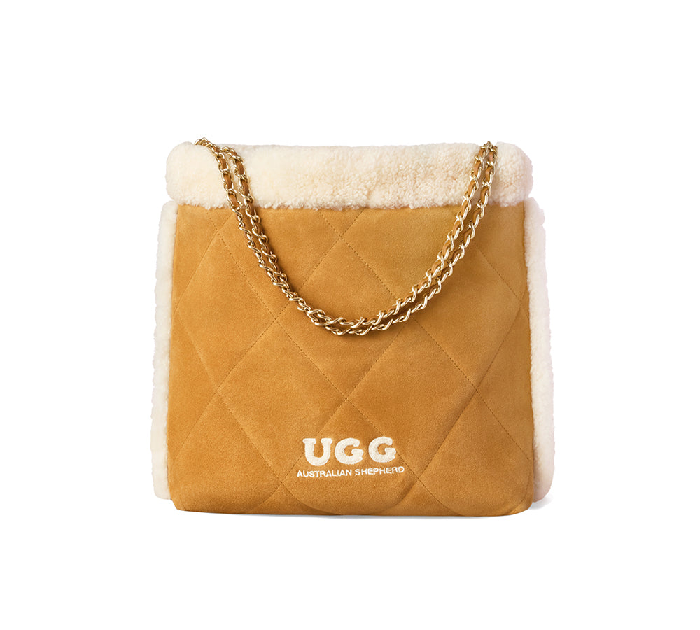 AUSTRALIAN SHEPHERD® Suede Shearling Tote Bag Over Shoulder Diana UGG AUSTRALIAN SHEPHERD