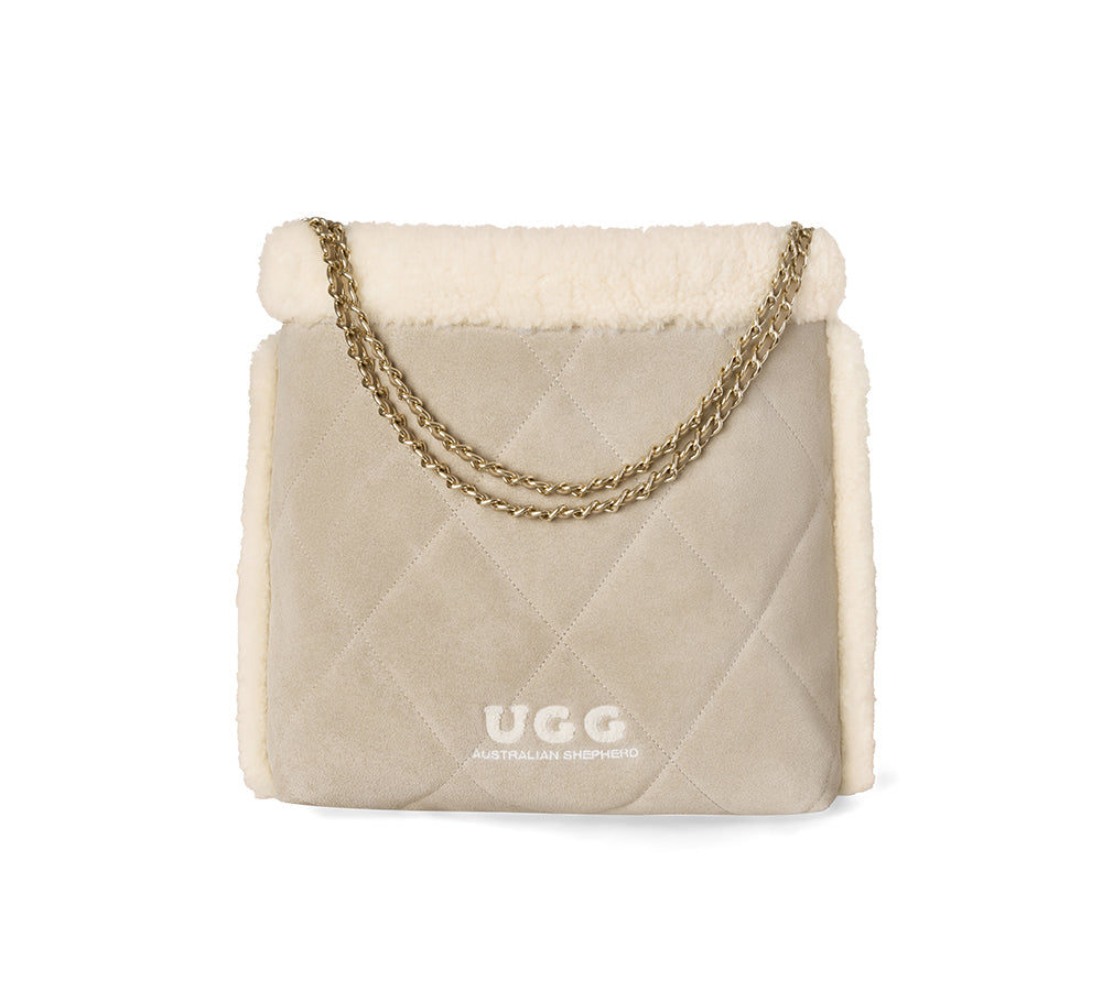 AUSTRALIAN SHEPHERD® Suede Shearling Tote Bag Over Shoulder Diana UGG AUSTRALIAN SHEPHERD