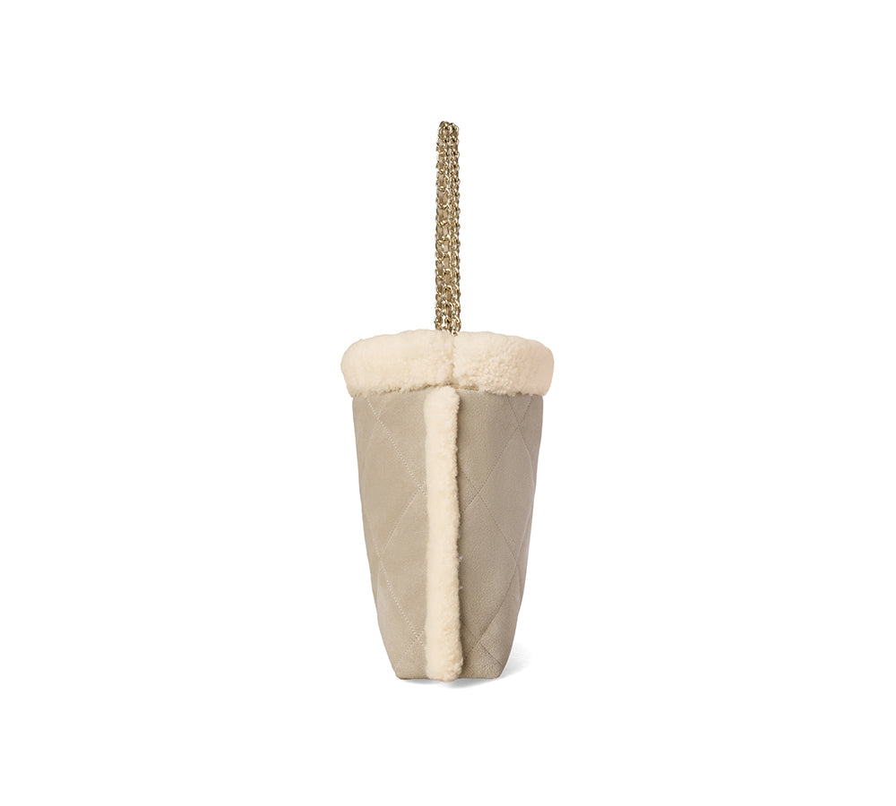 AUSTRALIAN SHEPHERD® Suede Shearling Tote Bag Over Shoulder Diana UGG AUSTRALIAN SHEPHERD