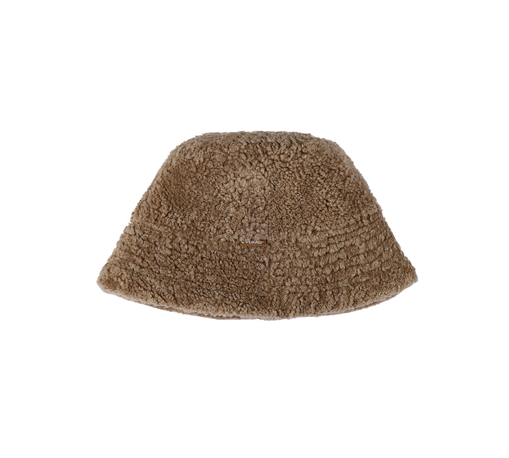 Fluffy Sheepskin Wool Bucket Hat Cloude