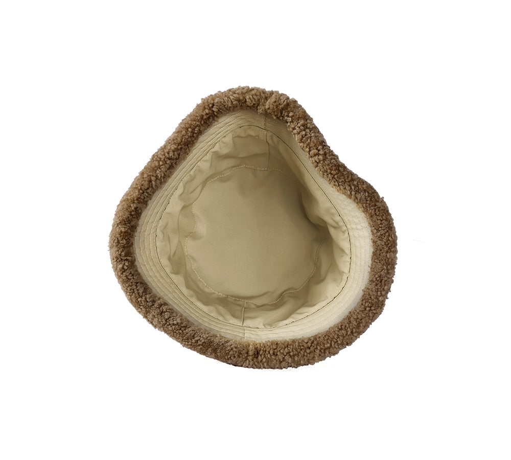 Fluffy Sheepskin Wool Bucket Hat Cloude