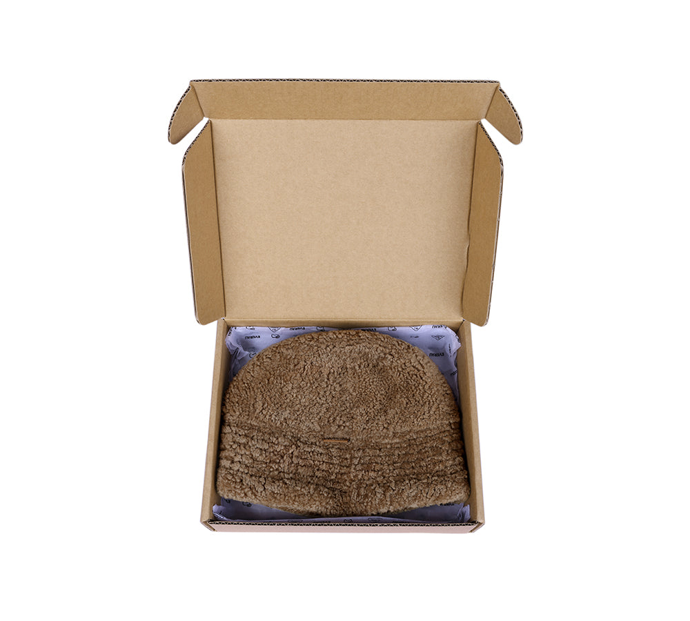 Fluffy Sheepskin Wool Bucket Hat Cloude