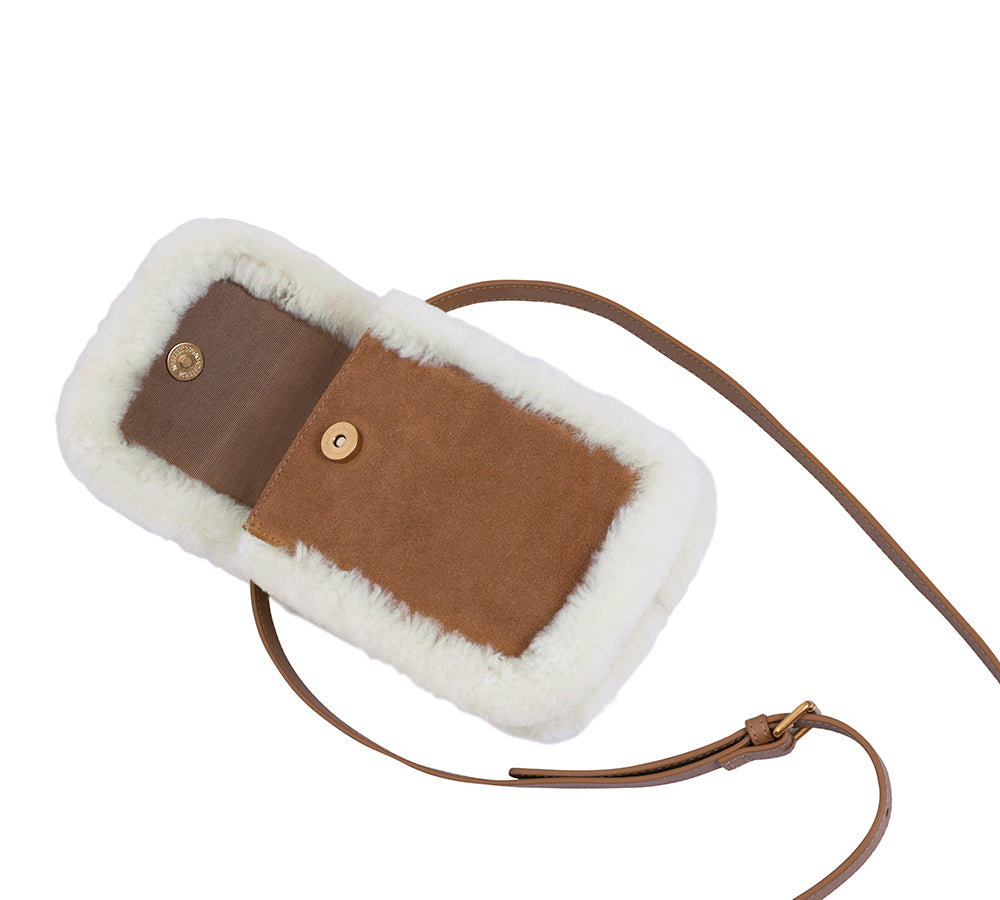 Women Fluffy Wool Over Shoulder Cleo Bag