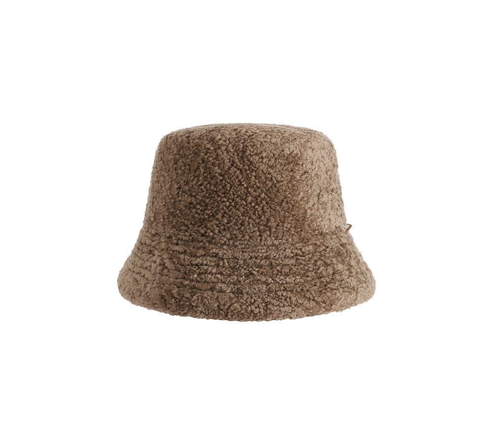Fluffy Sheepskin Wool Bucket Hat Cloude
