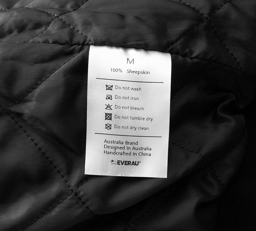 EVERAU® Sheepskin Leather Jacket Women Detachable Wool Collar Voco EVERAU