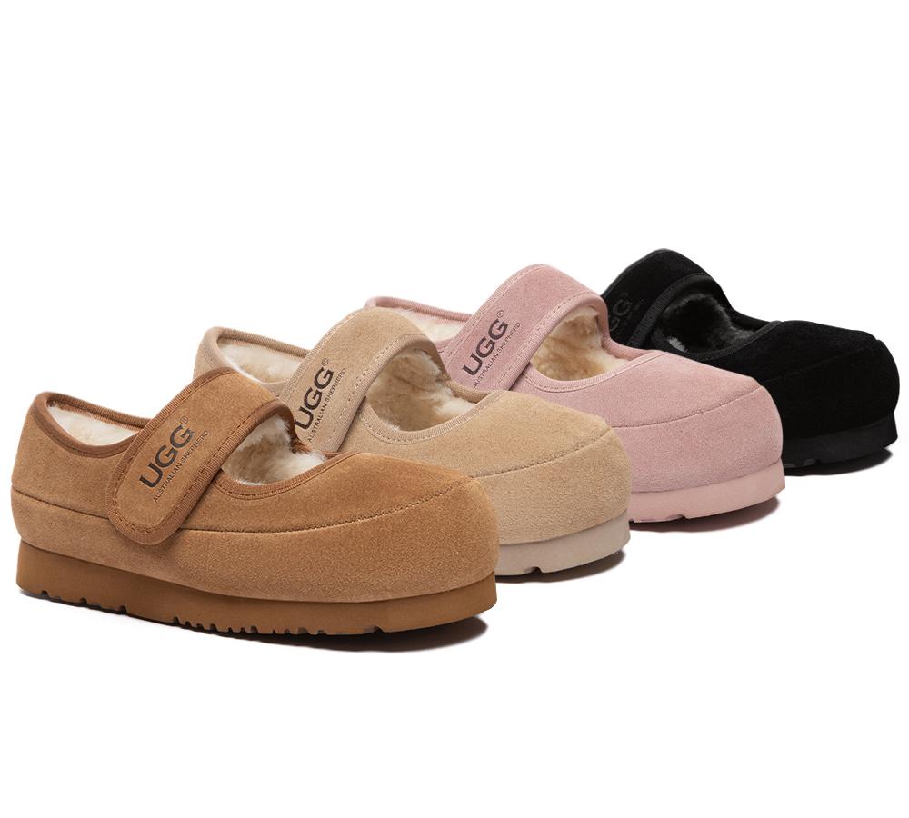 AUSTRALIAN SHEPHERDยฎ UGG Slippers Kids Adjustable Strap Mary Jane Millie UGG AUSTRALIAN SHEPHERD