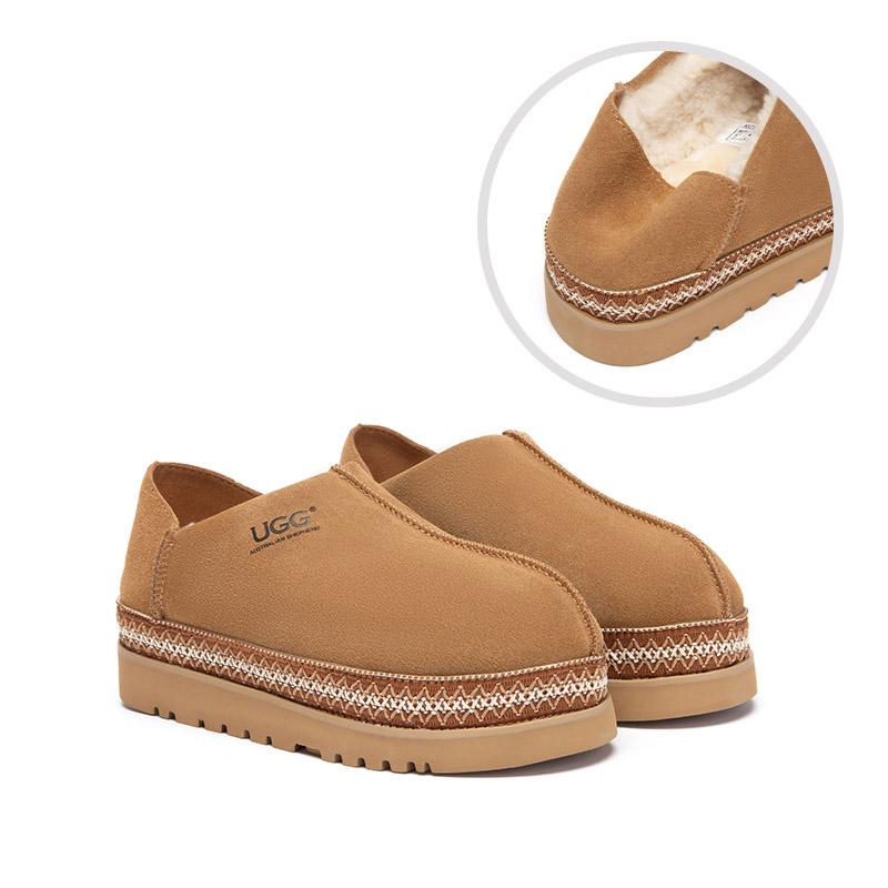 AUSTRALIAN SHEPHERDยฎ UGG Slippers Women Sheepskin Wool Woven Trim Tayven UGG AUSTRALIAN SHEPHERD