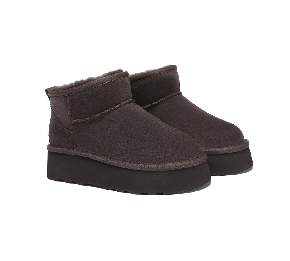 UGG Ultra Mini Platform Boots Sheepskin Wool Thick Bottom Boots Ronnie