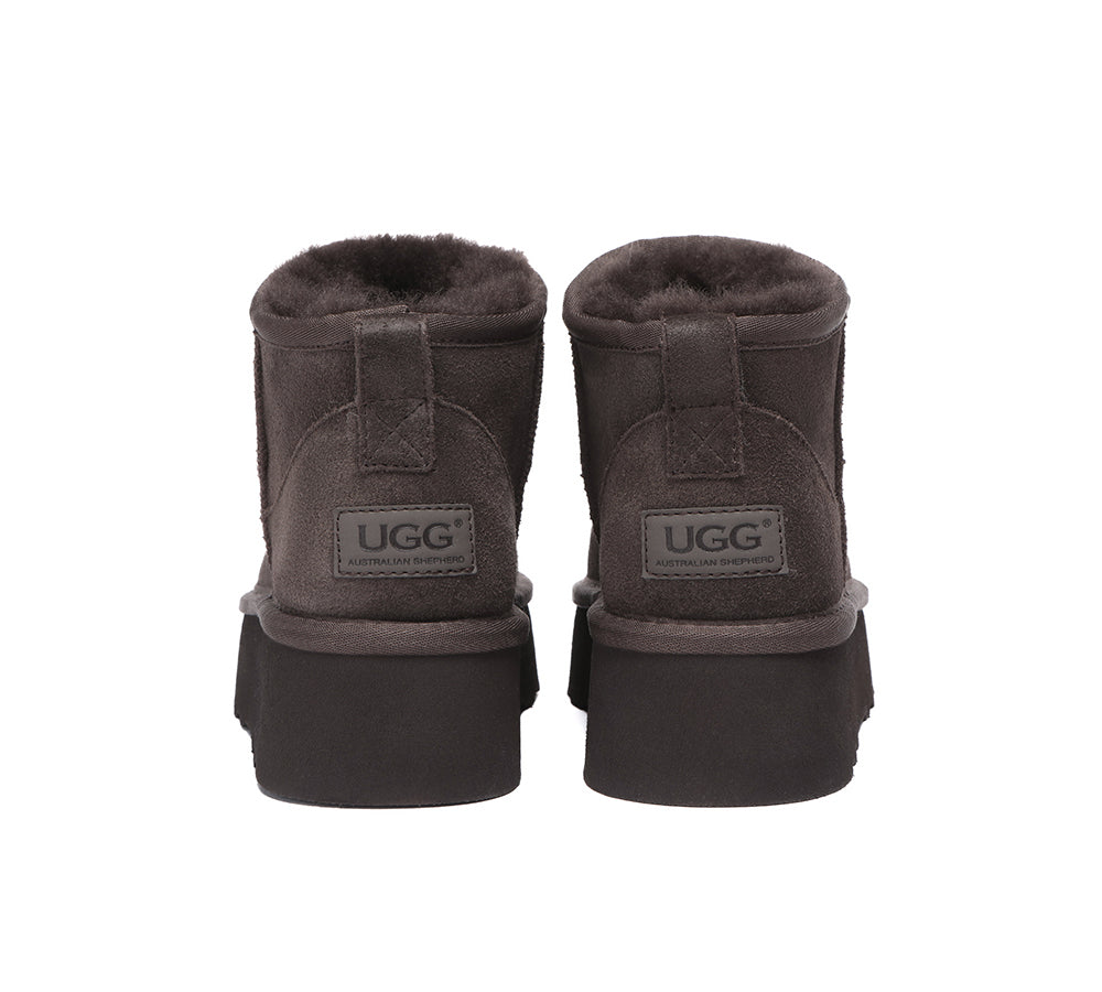 UGG Ultra Mini Platform Boots Sheepskin Wool Thick Bottom Boots Ronnie