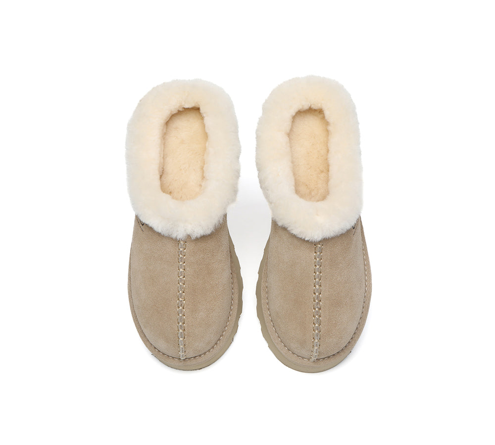UGG Slippers Sheepskin Wool Ankle Chunky Platform Adrian