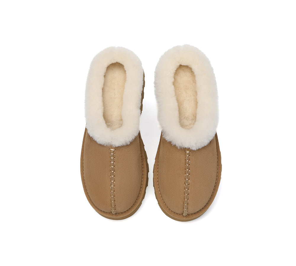UGG Slippers Sheepskin Wool Ankle Chunky Platform Adrian