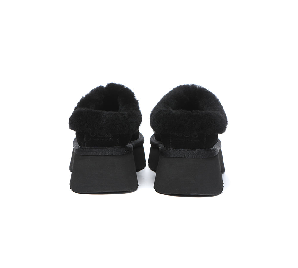 UGG Slippers Sheepskin Wool Ankle Chunky Platform Adrian