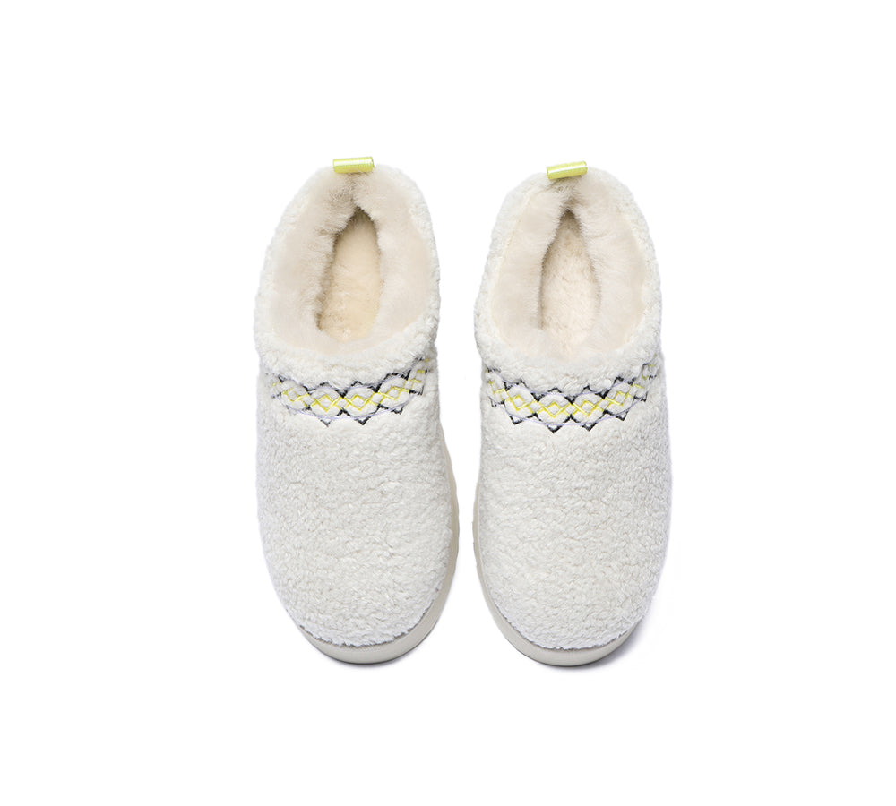 EVERAU® UGG Slippers Sheepskin Wool Plush Ankle Platform Madge - UGG EXPRESS