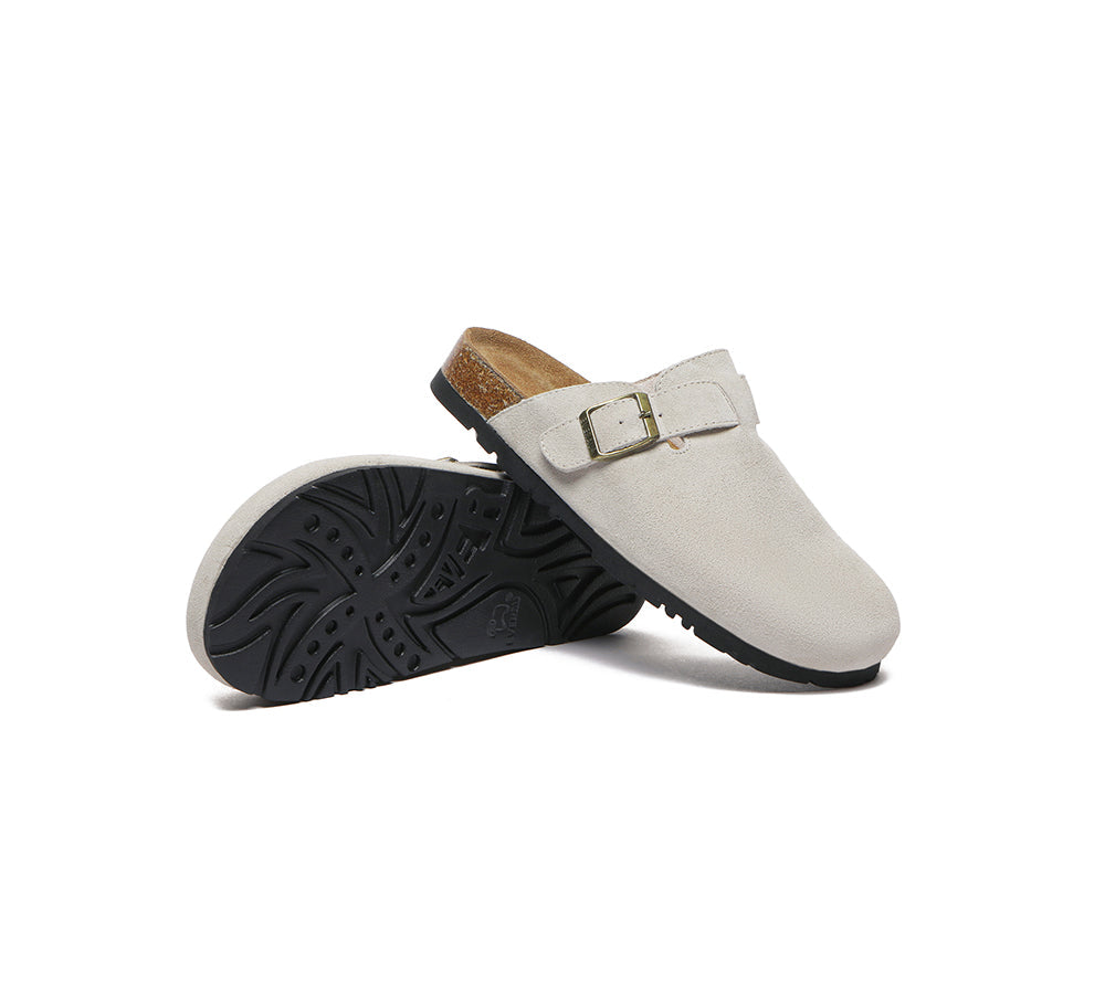 EVERAU® Adjustable Buckled Straps Slip-on Flat Sandal Slides Mason - UGG EXPRESS