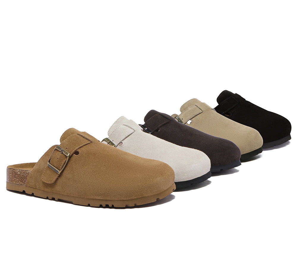 EVERAUยฎ Men Adjustable Buckled Straps Slip-on Flat Sandal Slides Large Size Mason EVERAU