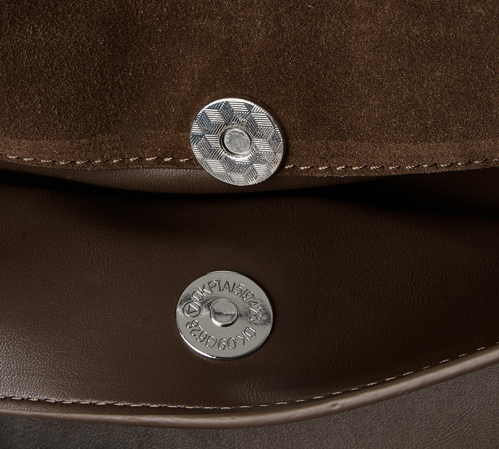 AUSTRALIAN SHEPHERD® Women Fluffy Wool Adjustable Strap Over Shoulder Tote Bag Duwel UGG AUSTRALIAN SHEPHERD