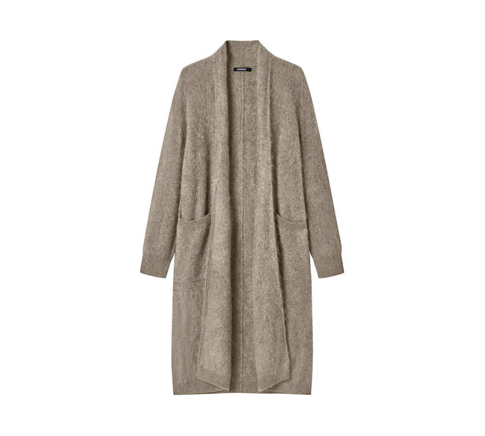 EVERAUĀ® Women Cashmere Blend Wool Long Cardigan Grumo Coat EVERAU