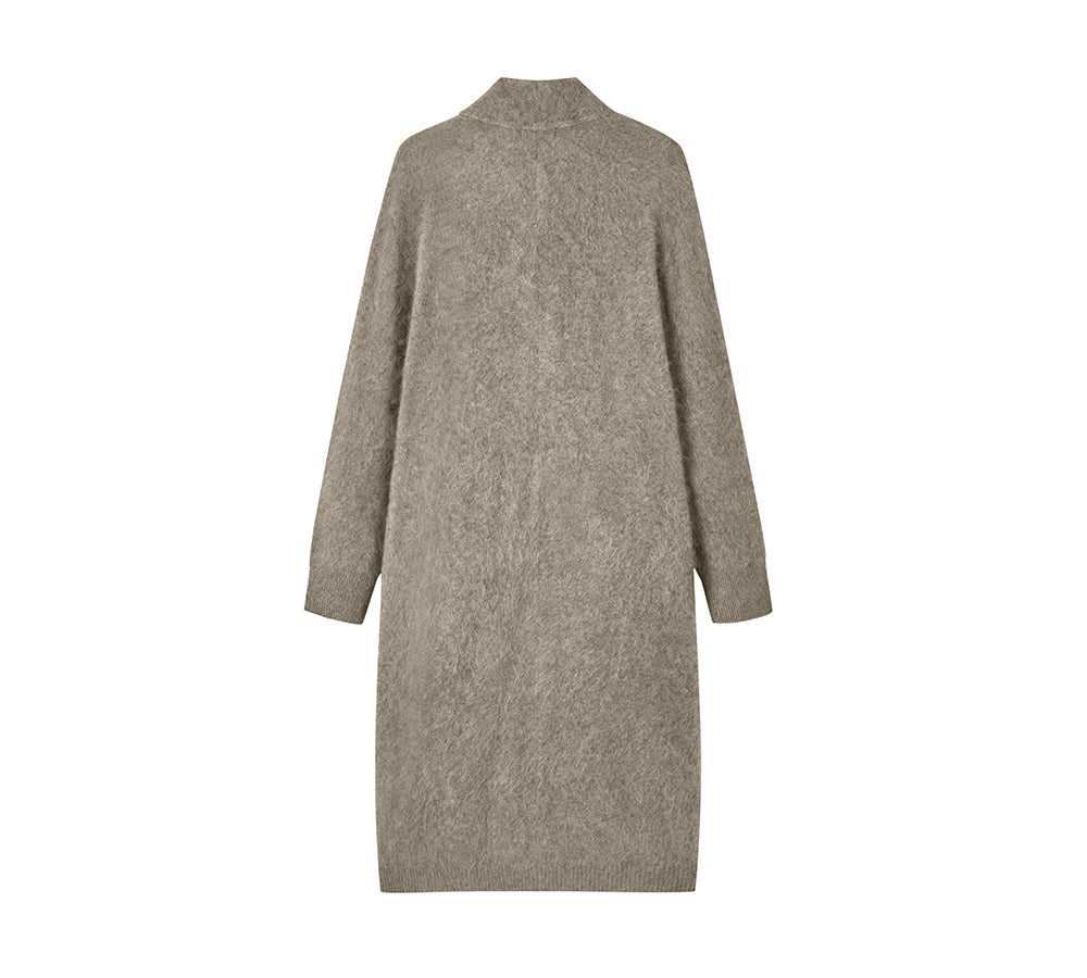 EVERAUĀ® Women Cashmere Blend Wool Long Cardigan Grumo Coat EVERAU