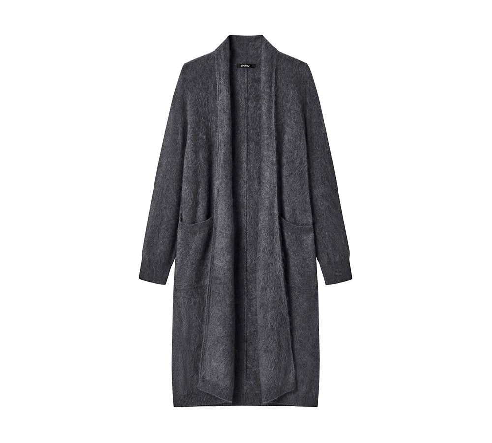 EVERAUĀ® Women Cashmere Blend Wool Long Cardigan Grumo Coat EVERAU