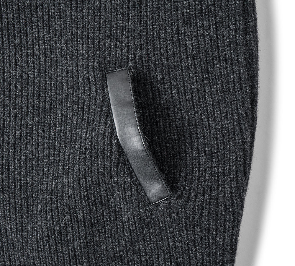 EVERAU® Wool Blend Zip-Up Jacket Stand Collar Urban Style Canver EVERAU