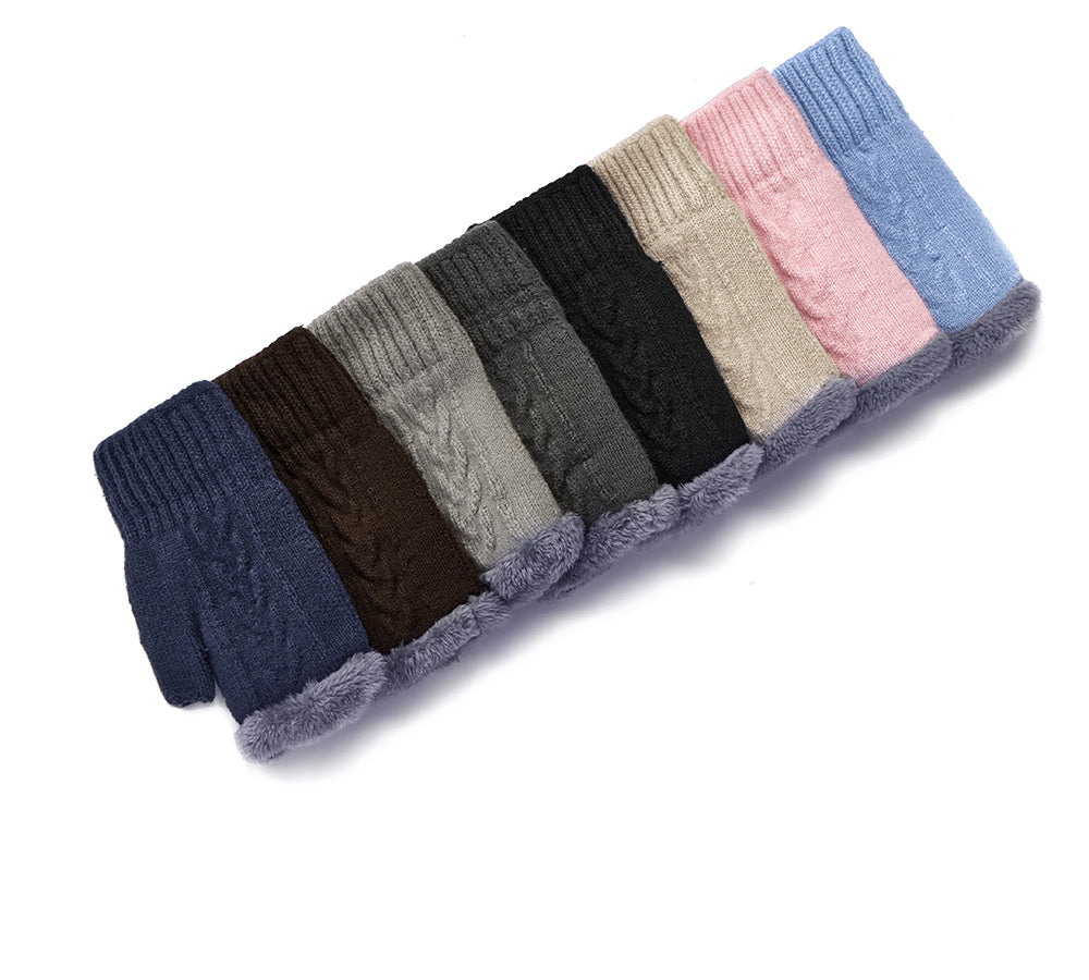 EVERAUยฎ Fingerless Ultra Plush Knit Gloves EVERAU