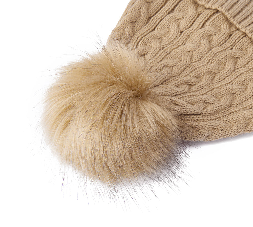 EVERAUĀ® Soft Knit Pom Pom Beanie Conira Hat EVERAU