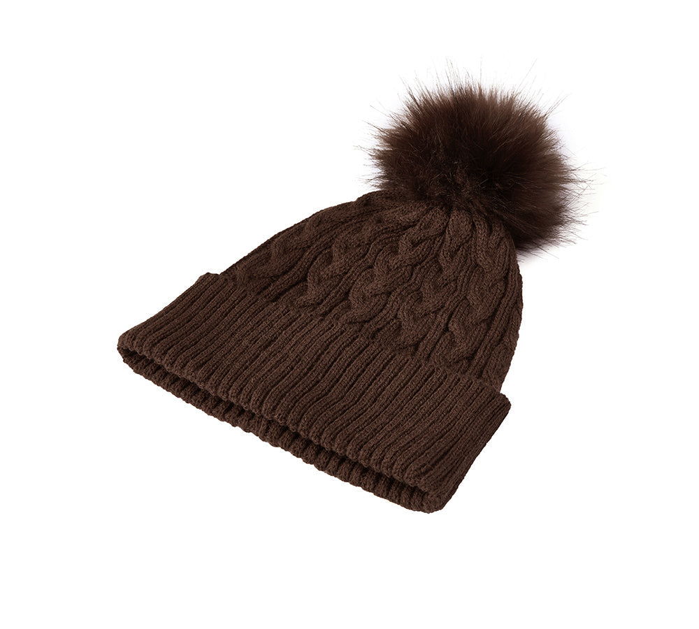 EVERAUĀ® Soft Knit Pom Pom Beanie Conira Hat EVERAU