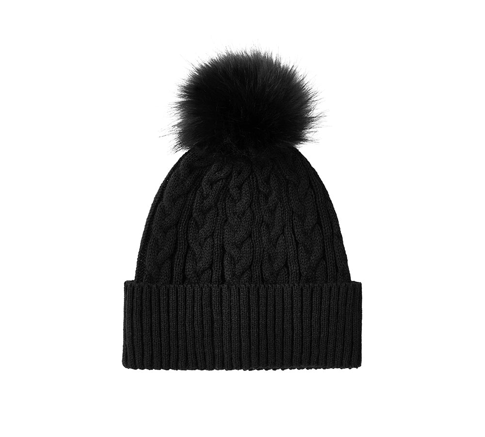 EVERAUĀ® Soft Wool Blend Pom Pom Beanie Conira Hat EVERAU