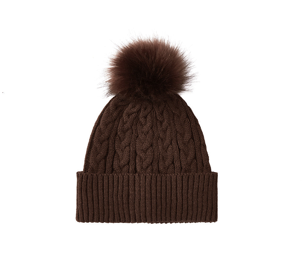 EVERAUĀ® Soft Knit Pom Pom Beanie Conira Hat EVERAU