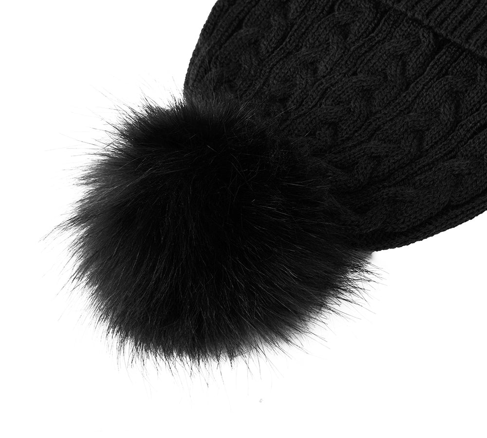 EVERAUĀ® Soft Wool Blend Pom Pom Beanie Conira Hat EVERAU