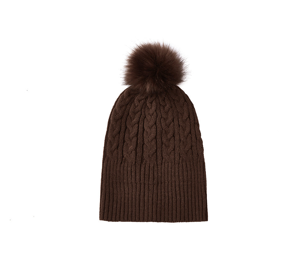 EVERAUĀ® Soft Knit Pom Pom Beanie Conira Hat EVERAU