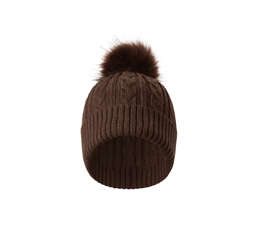 EVERAUĀ® Soft Knit Pom Pom Beanie Conira Hat EVERAU