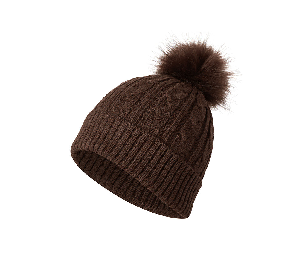 EVERAUĀ® Soft Knit Pom Pom Beanie Conira Hat EVERAU