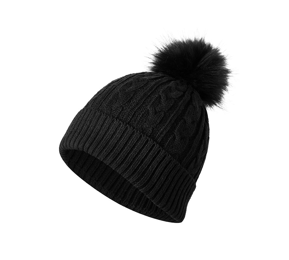 EVERAUĀ® Soft Wool Blend Pom Pom Beanie Conira Hat EVERAU