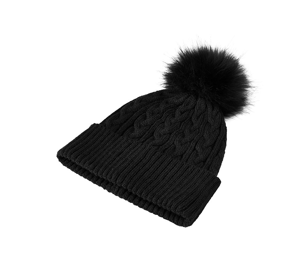 EVERAUĀ® Soft Wool Blend Pom Pom Beanie Conira Hat EVERAU