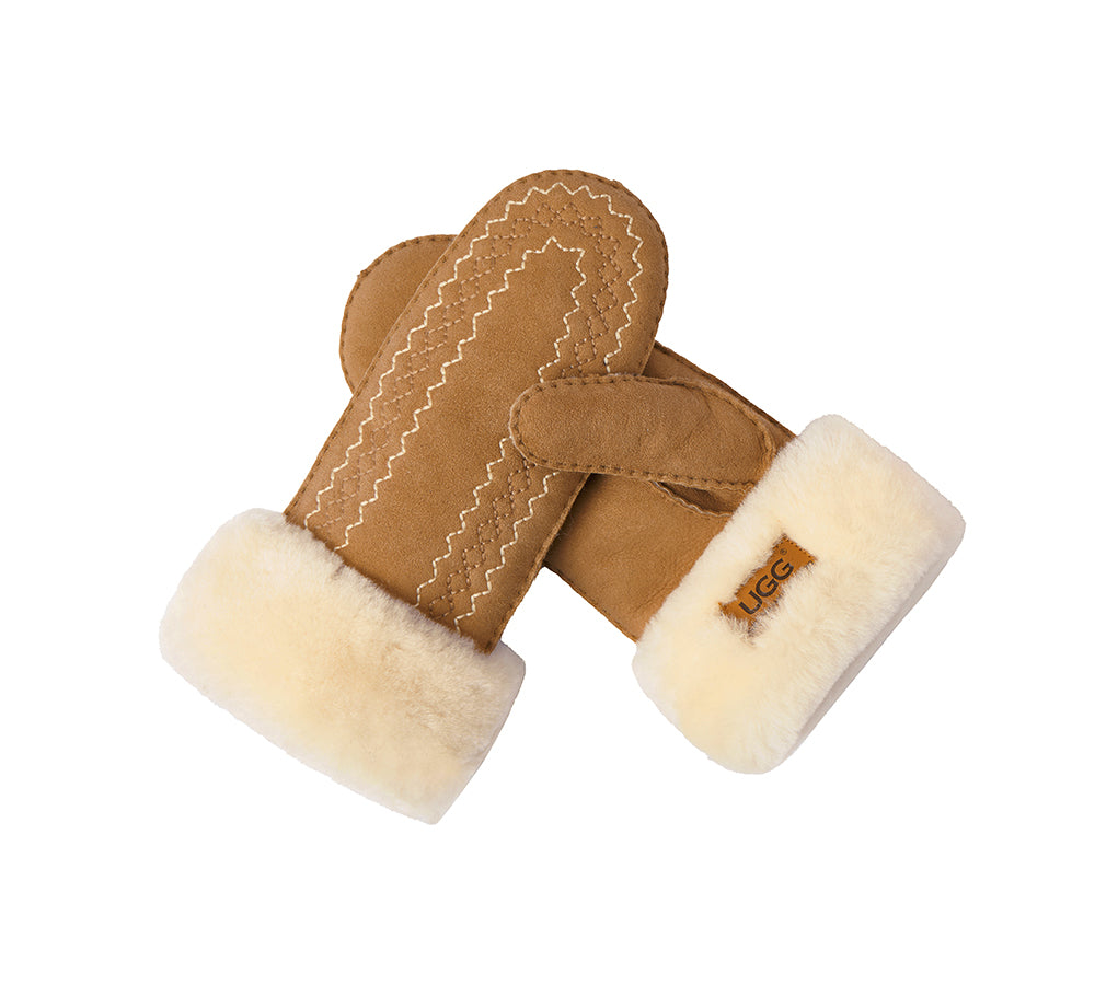 AUSTRALIAN SHEPHERD® Fluffy Sheepskin Wool Mittens Nuttoa UGG AUSTRALIAN SHEPHERD