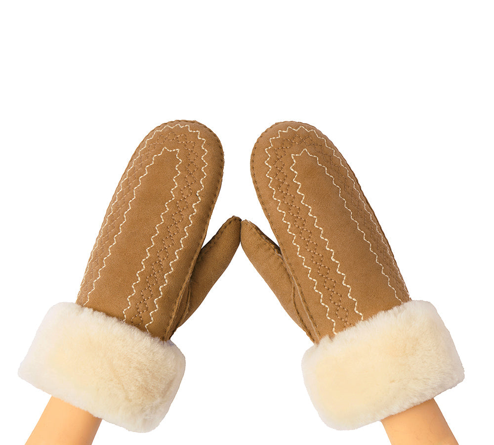 AUSTRALIAN SHEPHERD® Fluffy Sheepskin Wool Mittens Nuttoa UGG AUSTRALIAN SHEPHERD