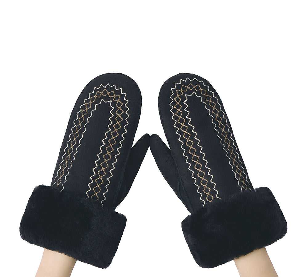 AUSTRALIAN SHEPHERD® Fluffy Sheepskin Wool Mittens Nuttoa UGG AUSTRALIAN SHEPHERD