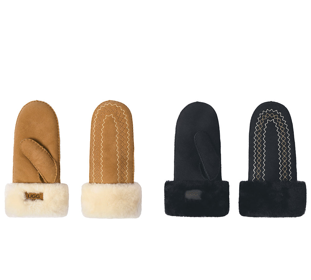 AUSTRALIAN SHEPHERDยฎ Fluffy Sheepskin Wool Mittens Nuttoa UGG AUSTRALIAN SHEPHERD