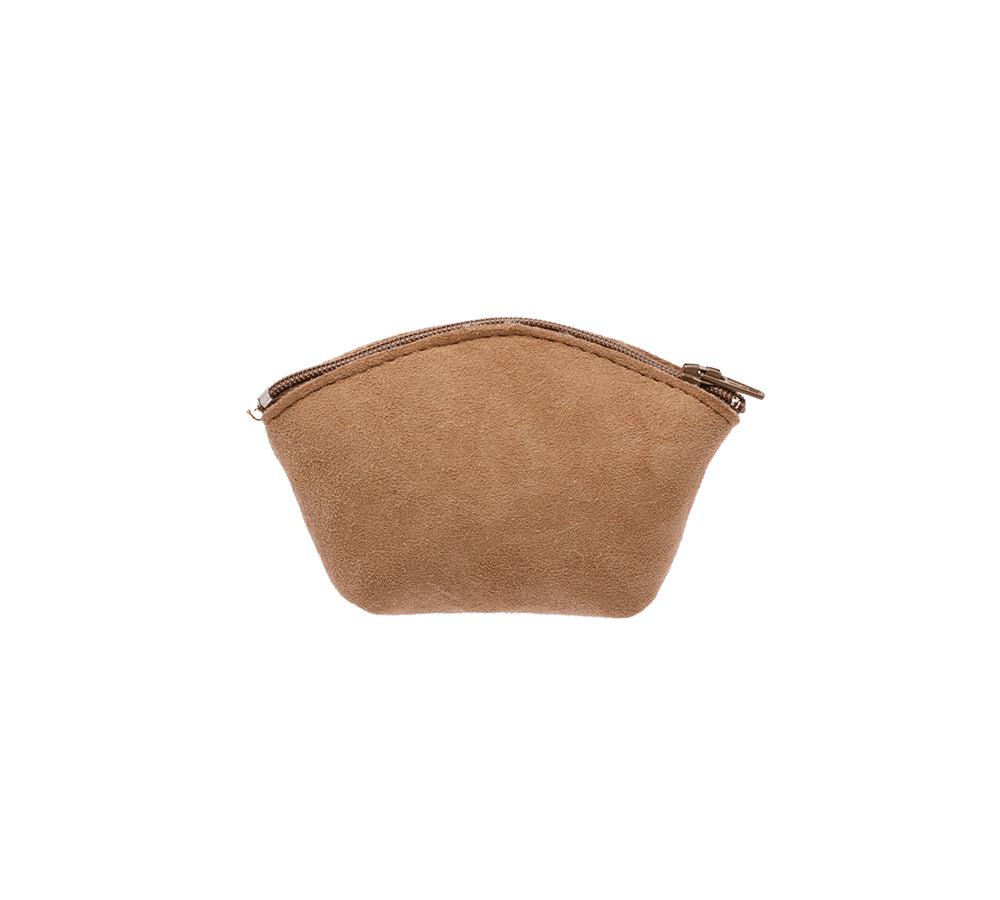 Sheepskin Wool Coin Zip Purse With Key Ring - UGG EXPRESS