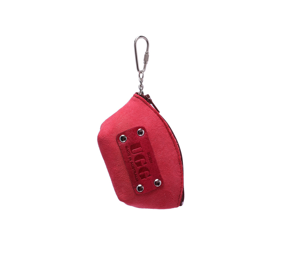 Sheepskin Wool Coin Zip Purse With Key Ring - UGG EXPRESS