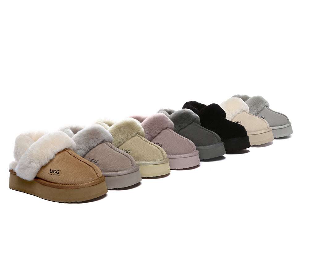 UGG Slippers Women Removable Wool Strap Slingback Platform Musa