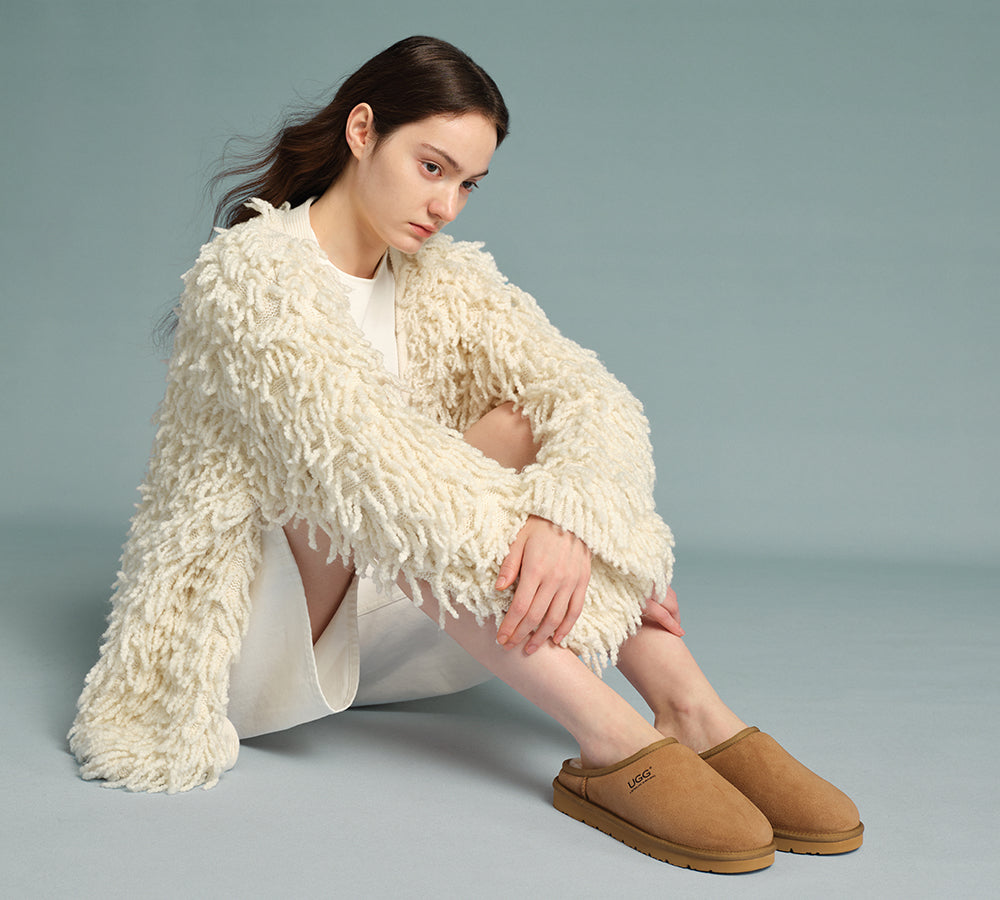 Australian Shepherdยฎ UGG Slippers Sheepskin Wool Minimalist Classic Nano UGG AUSTRALIAN SHEPHERD