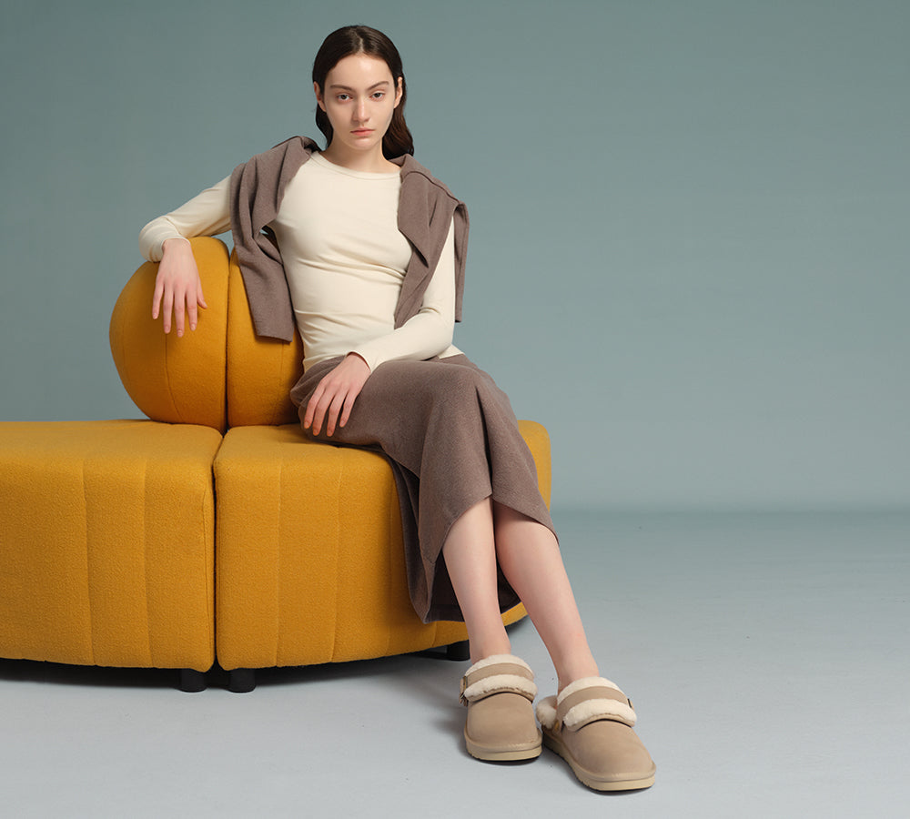 AUSTRALIAN SHEPHERDยฎ 3-Way Style UGG Slippers Sheepskin Wool Adjustable Strap Slingback Tenley UGG AUSTRALIAN SHEPHERD
