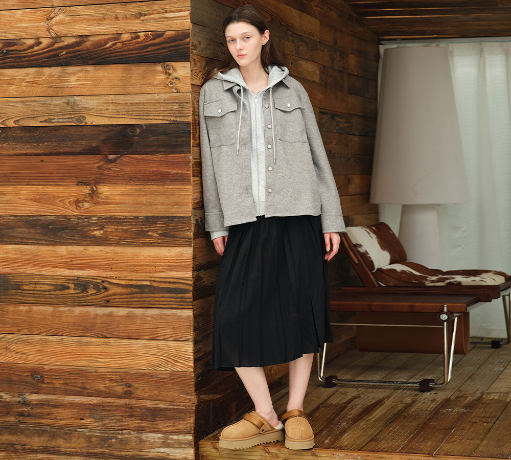AUSTRALIAN SHEPHERDยฎ UGG Slippers Sheepskin Wool Slingback Platform Cozeln UGG AUSTRALIAN SHEPHERD