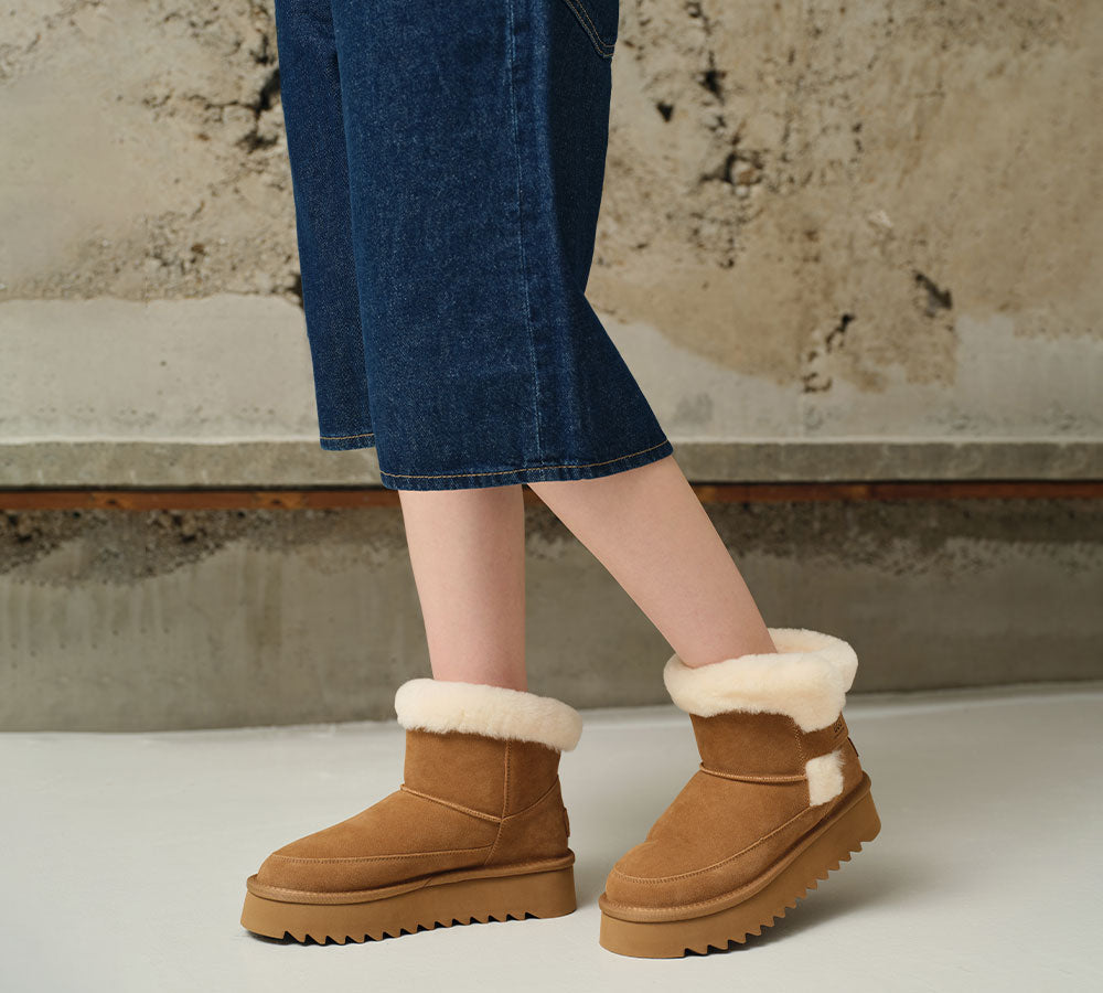 AUSTRALIAN SHEPHERDยฎ UGG Boots Sheepskin Wool Shearling Platform Bynnie UGG AUSTRALIAN SHEPHERD