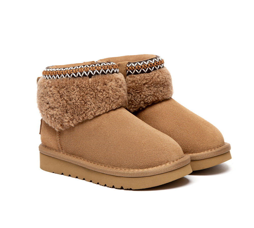 AUSTRALIAN SHEPHERDยฎ Kids UGG Boots Fluffy Collar Brunel UGG AUSTRALIAN SHEPHERD